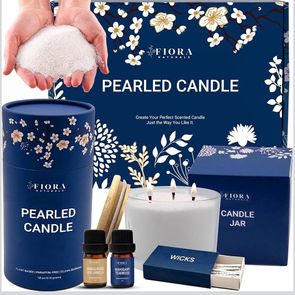 Fiora Naturals Pearled Candle - Long Lasting Sand Candle Wax Set
